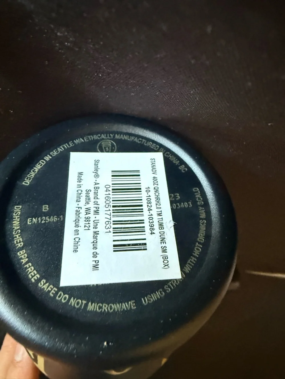 New Stanley 40oz Black and Gold Laser LEngravedV with Straw (No Original Box) - Picture 7 of 7